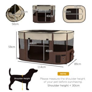 PawHut Dog/Cat Pen Portable Brown