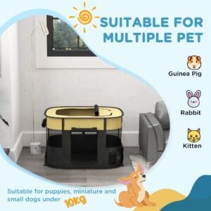 PawHut Dog/Cat Pen Portable Yellow