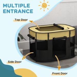 PawHut Dog/Cat Pen Portable Yellow