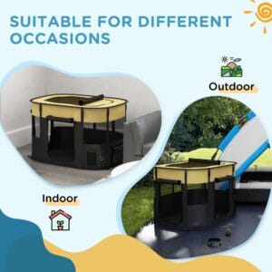 PawHut Dog/Cat Pen Portable Yellow
