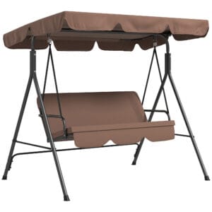 Outsunny 3-person Swing Chair Brown