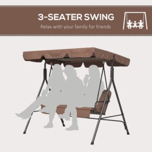 Outsunny 3-person Swing Chair Brown