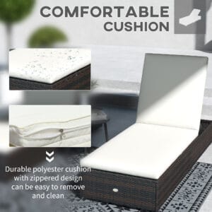 Outsunny Rattan Sun Loungers Set of 2