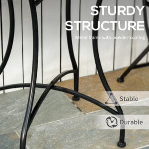 Outsunny Mosaic Side Table Bistro Patio Grey