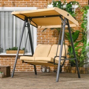 Outsunny 2 Seater Garden Swing Chair w/ Canopy