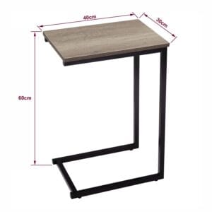 C Shaped Side Table Black Powder Coating