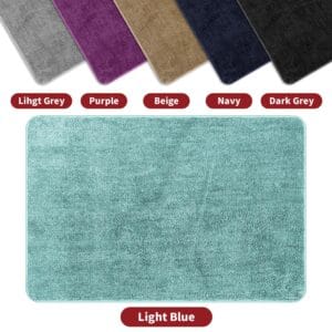 Vinsani Bath Mat 60 X 90cm Light Blue