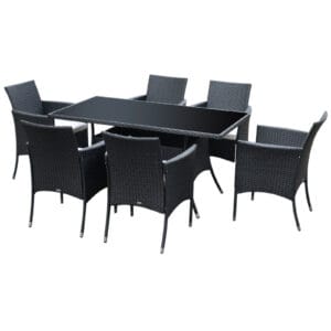 Outsunny Rattan Dining Set 6-seater