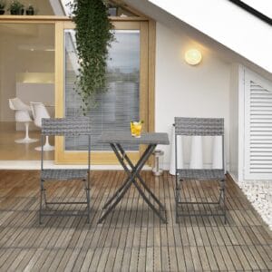 Outsunny Bistro Set 2 Chairs & 1 Table