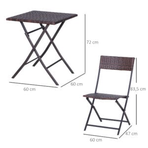Outsunny Bistro Set 2 Chairs & 1 Table