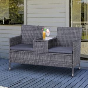 Outsunny Garden Bench w/ Centre Table