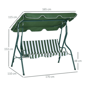 Outsunny 3-person Swing Chair w/ Canopy