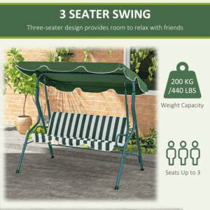 Outsunny 3-person Swing Chair w/ Canopy