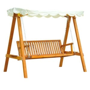 Outsunny Wooden Garden Swing Bench 3-Seater