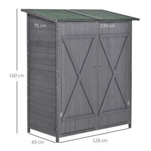 Homcom Garden Shed Wood Asphalt Roof