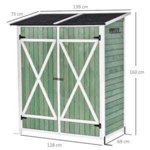 Homcom Garden Shed Wood Asphalt Roof