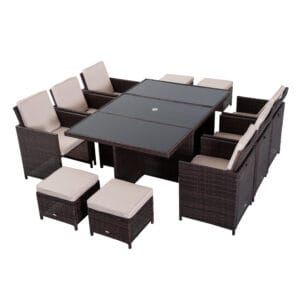 Outsunny Rattan Garden Dining Set 11pc