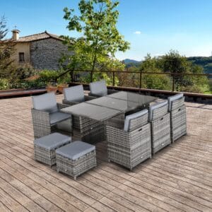 Outsunny Rattan Garden Dining Set 11pc