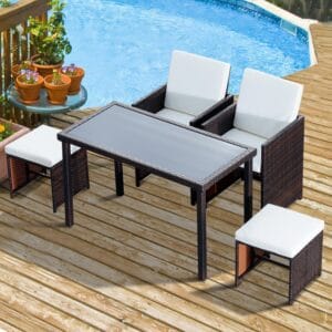 Outsunny Dining Sofa Set 5pc Rattan
