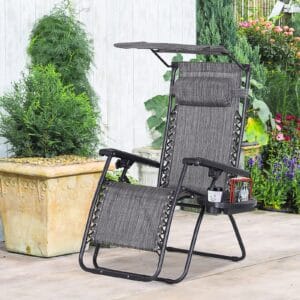 Outsunny Deck Chair with Canopy