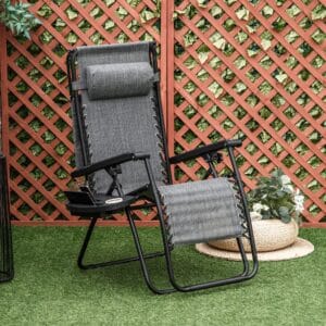 Outsunny Deck Chair with Canopy