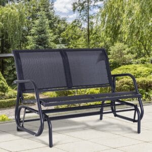 Outsunny Double Swing Bench-Black