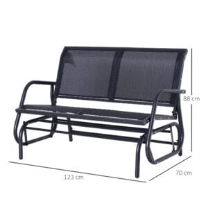 Outsunny Double Swing Bench-Black