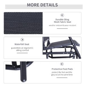 Outsunny Double Swing Bench-Black