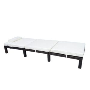 Outsunny Rattan Sun Lounger Bed-Brown