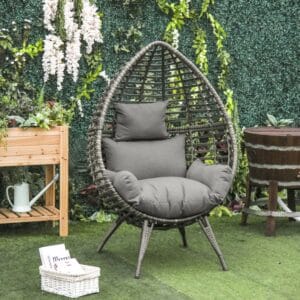Outsunny Rattan Egg Chair Wicker Weave
