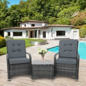 Outsunny Rattan Garden Furniture Set 3pc