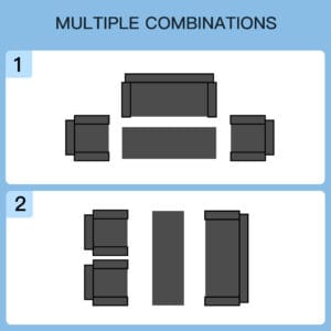 Outsunny 4pc Rattan Sofa Set Steel Black