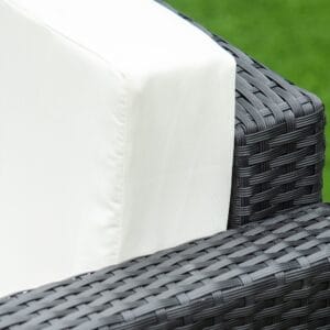 Outsunny 4pc Rattan Sofa Set Steel Black