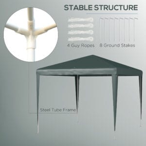 Outsunny 2.7x2.7m Gazebo Green