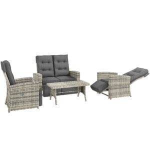 Outsunny 4pc Rattan Furniture Set
