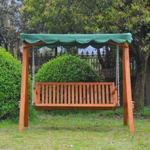 Outsunny Wooden Garden Swing Bench 3-Seater