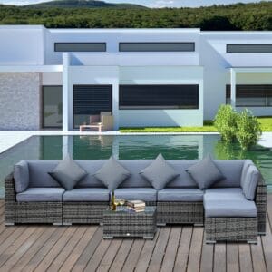 Outsunny 8pc Rattan Sofa Set With Cushions