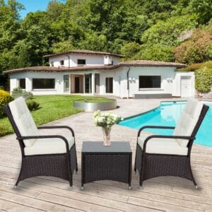 Outsunny Rattan Garden Furniture Set 3pc
