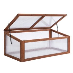 Outsunny Wooden Greenhouse Tilted Top