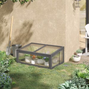 Outsunny Wooden Greenhouse Tilted Top