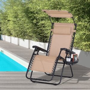 Outsunny Deck Chair with Canopy