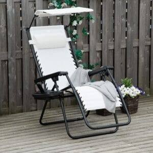Outsunny Deck Chair with Canopy