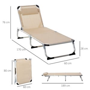 Outsunny Reclining Sun Lounger Chair