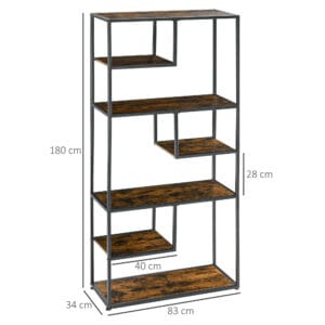 Homcom 7 Tier Storage Shelves Book Shelf