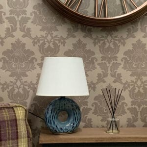 MSL 40cm Blue Ceramic Lamp & Shade