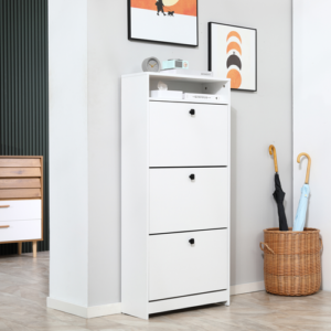 Shoe Storage Cabinet 3 Drawers White