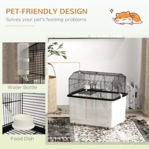PawHut Hamster Cage 2-Tier w/ Deep Bottom