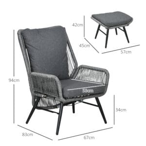 Outsunny Leisure Chair w/ Backrest
