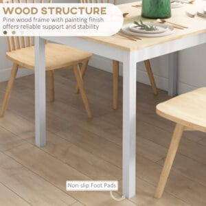 Homcom Dining Table w/ Wood Frame