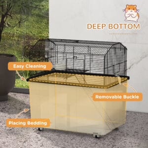 PawHut Hamster Cage 2-Tier w/ Deep Bottom